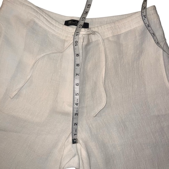 EUC SULU by Kerstin Bernecker Cream Linen Pants Wide Leg High Waist Size 42 - Picture 8 of 11